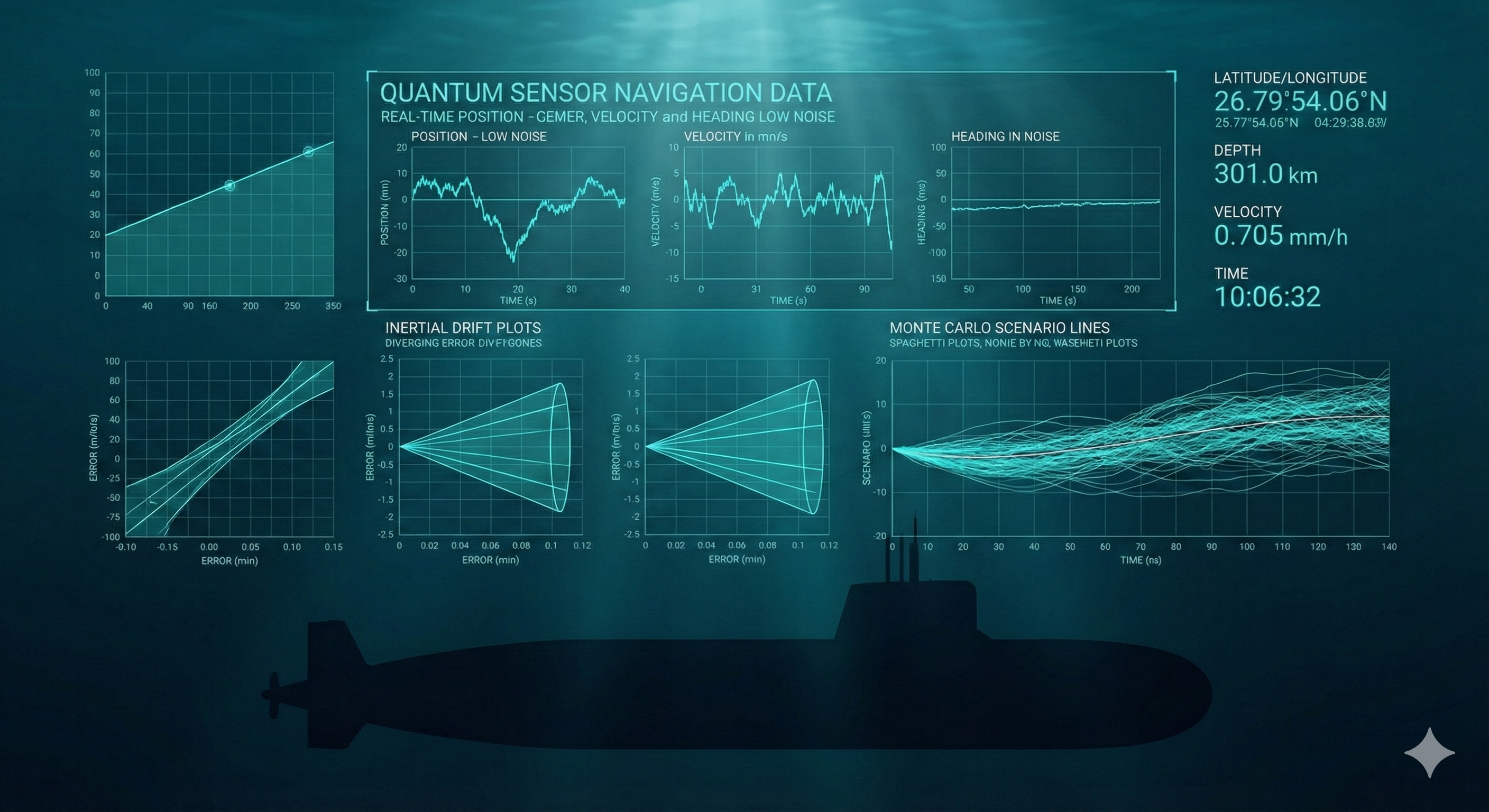 GPS-denied submarine navigation using quantum sensors