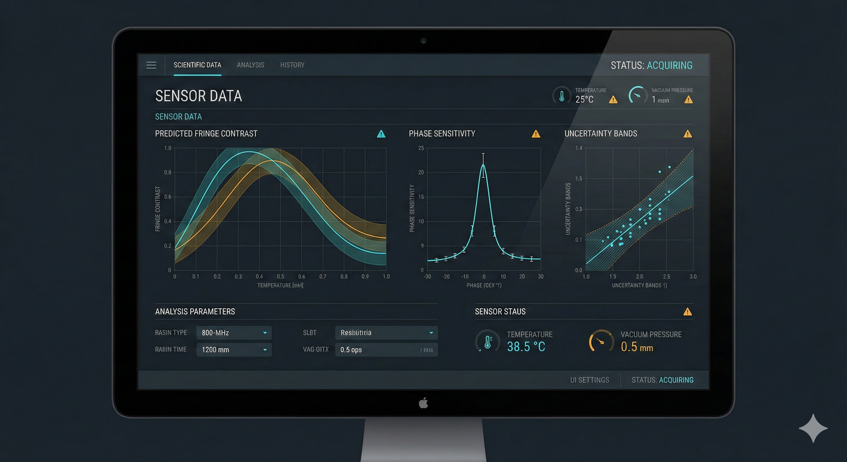 RadiantForge platform dashboard with real-time sensor data